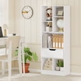 thumbnail image 4 of Costway 1 PCS 51" Tall Bookcase with Drawer 7 Open Cubes Anti-toppling Kits for Study Home Office White, 4 of 10