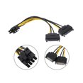 thumbnail image 1 of axGear Dual SATA to PCI-E Power Cable 15Pin SATA to 8 pin / 6 pin Video Card Power Wire, 1 of 6