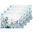 thumbnail image 1 of Vargottam Napperons - Napperon pour Table à Manger, Ensemble de 4 - Serviette en Coton Imprimée et Réversible - Napperons d'Intérieur pour Table de Maison et de Cuisine - Fleurs Aquarelle (Bleu), 1 of 5