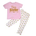 thumbnail image 1 of Girls 2PCS Outfits Big Sister Little Sister Print Tops Heart Print Pants, 1 of 8