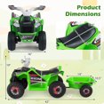 thumbnail image 3 of Gymax Kids Electric ATV Car 6V Battery-Powered Ride on Toy w/Removable Back Trailer Green, 3 of 7