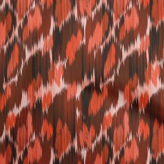 oneOone Cotton Poplin Maroon Fabric Ikat Sewing Craft Projects Fabric Prints By Yard 56 Inch Wide