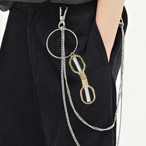 MesaSe Mini Ciseaux de sécurité pliants 4.5” Ciseaux de voyage en acier inoxydable avec porte-clés - Conception compacte pliable 4” Fermé - Ciseaux de poche portatifs pour artisanat Coudre le trousse de premiers soins