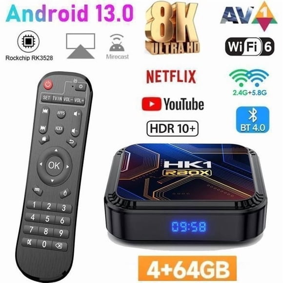 Android tv box android 13 Smart TV BOX, IPTV Box Wifi 4G+64GB H616 8K Netflix Google Store Android Media Box