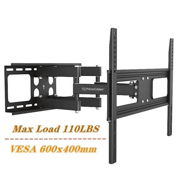 Heavy Duty 37-70 inch Full Motion TV Wall Mount with Dual Support 6-Arms up to 110lbs and Max VESA 600x400mm, Full-Articulation Swivel TV Bracket Fit for 16" Wall Wood Stud