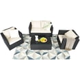 thumbnail image 4 of Gymax 4PCS Rattan Patio Conversation Set Outdoor Furniture Set w/ Off White Cushions, 4 of 7