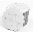 thumbnail image 4 of Inkdotpot 50 Pack Real Silver Foil Paper Tags Happy Holiday Favor Hang Tags, 4 of 6