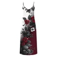 thumbnail image 3 of LVHAOGJOB Robe Femme Grande Taille Sans Manches à Bretelles Spaghetti Robe d'Été Tendance Longue Robe Soleil à Imprimé pour Dames Maxi, 3 of 5