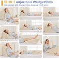 thumbnail image 3 of Wedge Pillows for Adult Adjustable Bed Wedge Pillow for Post Surgery Triangle Pillow Headboard with Bolster Cushion for Sleeping Acid Reflux Neck & Back Support and Dark G, 3 of 9