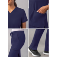 thumbnail image 4 of Adar Addition Go-Basic Scrub Set For Women - Slim V-Neck Scrub Top & Skinny Cargo Scrub Pants, 4 of 7