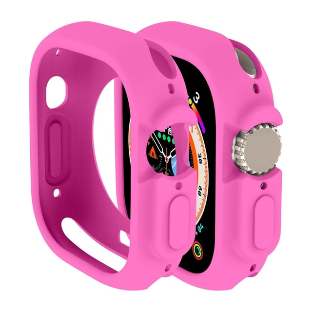 LEIXIUER(1Pack/3Pack) Compatible with Apple Watch Ultra case 49mm All-Round Shockproof TPU Silicone Protective Cover Bumper Shock-Absorbing Scratch-Resistant Protective case for Apple Watch Ultra 49mm