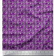 thumbnail image 1 of Soimoi Polyester Crepe Fabric Leaves & Floral Block Print Sewing Fabric Yard 52 Inch Wide, 1 of 4
