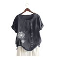 thumbnail image 3 of Plus Size Tops For Womens Casual Loose Button Linen Plus Size Daily Boho Tanic T-Shirt Blouse Tops, 3 of 6