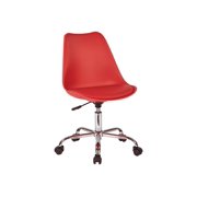 Emerson Red Faux Leather Office Chair with Pneumatic Chrome Base
