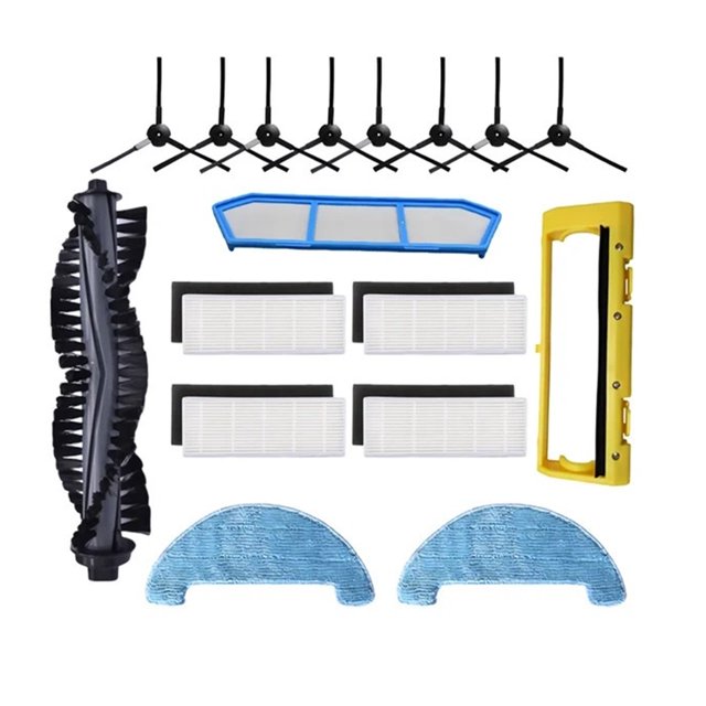 Compatible avec NR15 / Danhui NR15 Aspirateur Robot Brosse Principale Brosse Latérale Filtre Hepa Chiffon de Vadrouille Chiffon Remplacement Pièces de Rechange