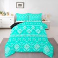 thumbnail image 1 of Erosebridal Bohemian Aztec Bedding Queen Comforter Set, Tribal Geometric Pattern Down Comforter, Cyan Blue, Reversible 3 Pieces, 1 of 8