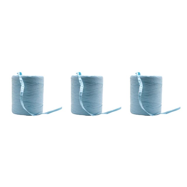 Baohd Fiber Sturdy And Durable Raffia Rope Yarn For DIY Crafts Natural Paper Ribbon Solid Crochet Yarn sky blue 3Set