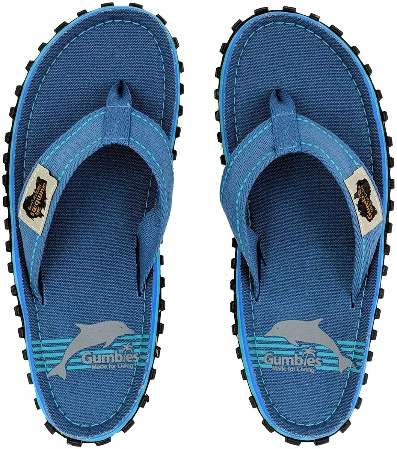 Gumbies - Islander Canvas Men's Women's Flip-Flops Sandals - Blue Pool