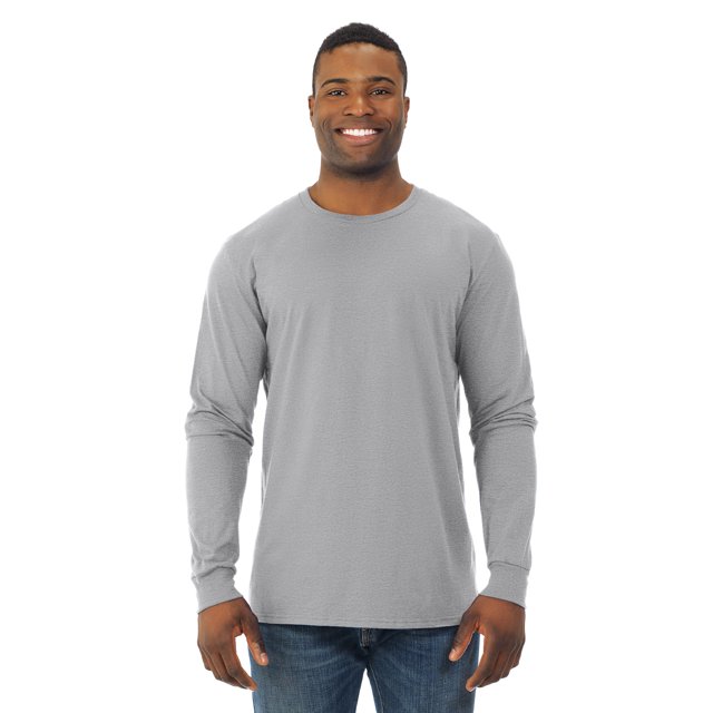 Fruit Of The Loom Mens Sofspun Long Sleeve T-Shirt, L, Athletic Heather