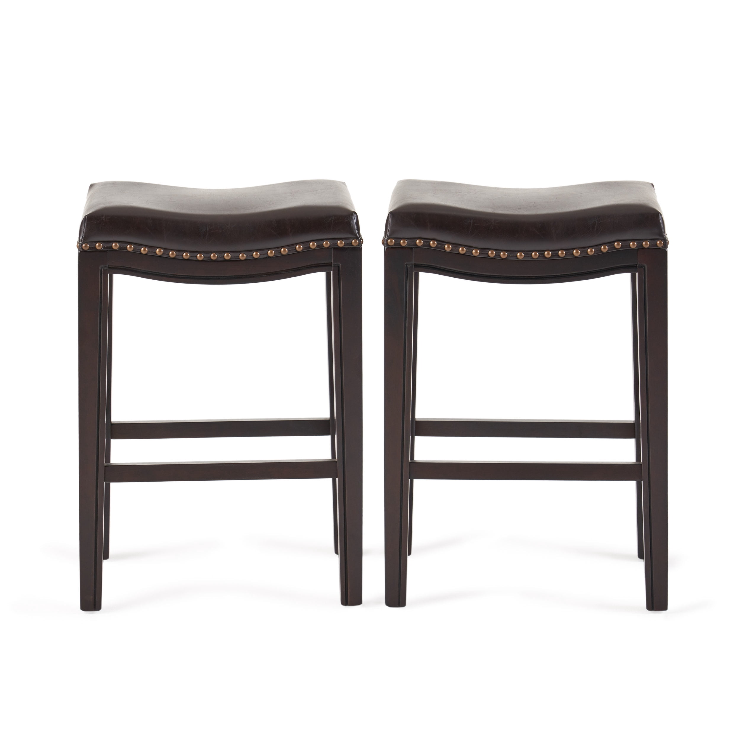 Noble House Tabouret de Comptoir Sans Dossier Intérieur, Ensemble de 2, Marron