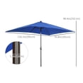 thumbnail image 3 of Outsunny Parasol de Patio 6,5 X 10 Pi avec DEL, Manivelle (Bleu Foncé), 3 of 10