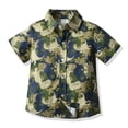 thumbnail image 1 of goowrom Summer Little Boys Short Sleeve Lapel Single-breasted Top Shirt, 1 of 8