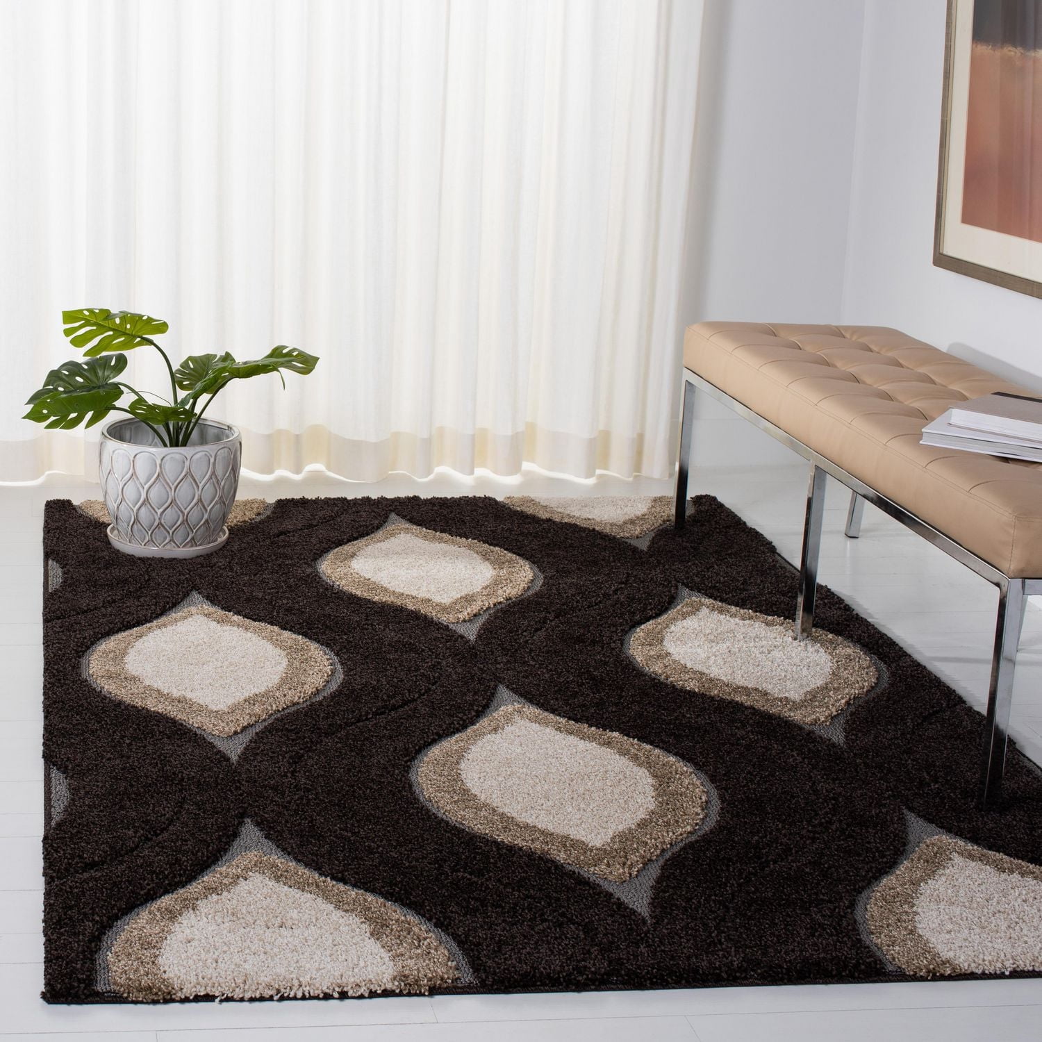Safavieh Florida Declan Geometric Swirls Shag Area Rug