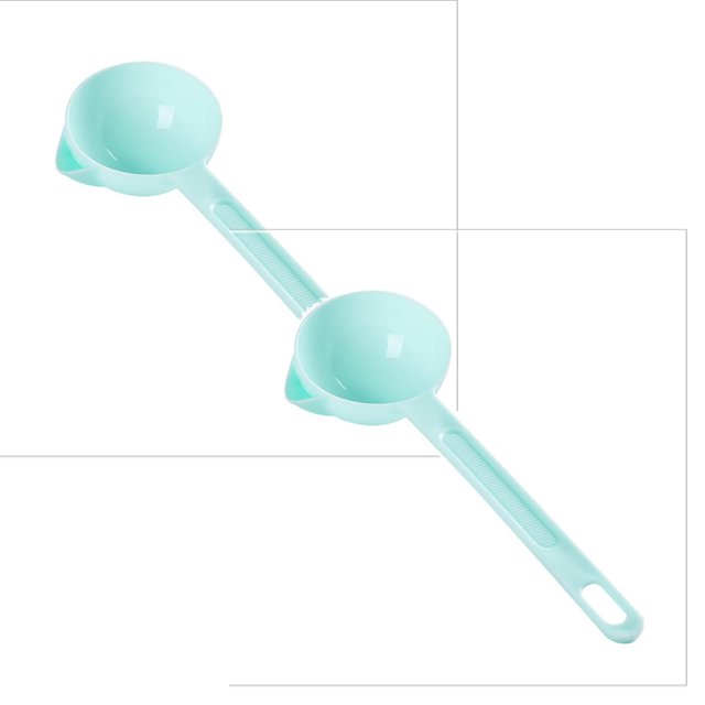 Oleegame 2PC Stainless Steel Cutlery Set PP Plastic Oil Separator Soup Spoon Food Fat Separator Oil Spoon Grease Filter Separator Pot Oil Filter Spoon Home Kitchen And Cooking Soup Colander Blue
