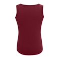 thumbnail image 5 of MIASHUI Women Sleeveless Tanks Top Casual Round Neck Splice Button Basic Tops,Red,L, 5 of 5