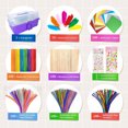 thumbnail image 4 of YOPTOP 1500 Pcs Art and Craft Supplies for Kids, Toddler DIY Craft Art Supply Set Included Pipe Cleaners, Pom Poms, Feather, Folding Storage Box,Purple, 4 of 5