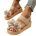 thumbnail image 1 of Sandales à Plateforme de Plage à Fleurs pour Femmes 2025 Bohème Vacances à Brides Compensées Slingback Robe Chaussures d'Été, 1 of 8
