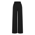 thumbnail image 4 of RKSTN Womens Pants Solid Color Casual Straight Tube Loose Fitting Yoga Pants With Drawstring Loose Fitting Long Pants, 4 of 4
