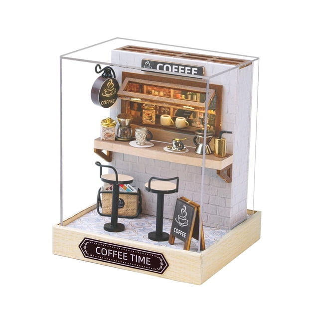 Maison de Poupée Miniature en Bois DIY Modèle de Maison en Bois pour Enfants et Adultes