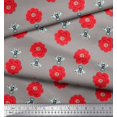 thumbnail image 2 of Soimoi Poly Georgette Fabric Floral & Bee Insects Print Fabric by The Yard 52 Inch Wide, 2 of 3