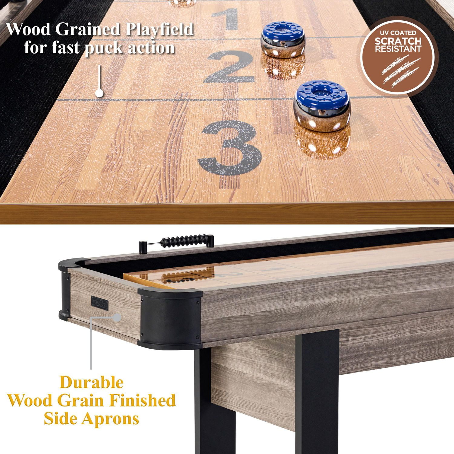 Table de jeu de palets Elmhurst de 96 po Barrington avec ensemble de 8 rondelles