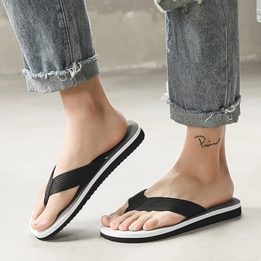 PEONAVET Men's Beach Sandals, Quick-Dry Flip-Flop Slides, Water Resistant Suede Lining & Wet Grip Soles, Soft Comfort Fit & Arch Support - Summer Savings Clearance