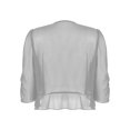 thumbnail image 4 of Women's Half Sleeve Ruffle Sheer Shrug Bolero Cardigan Summer Open Front Chiffon Blouses Tops Gray M, 4 of 6