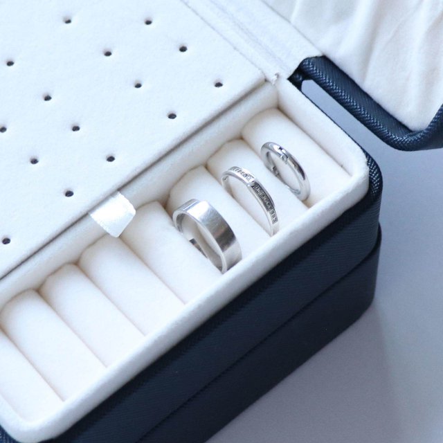 Xingzhi Jewelry Storage Box PU Leather Big Portable for Jewellery Care Rings Girls Blue