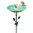 thumbnail image 4 of Bird Bath for Outside, Metal Birdbath Freestanding Bird Bath & Birdfeeder with 3-Pronged Base, Using for Outdoors Garden Patio Yard, Green(10.2 x 32.2 Inch), 4 of 9