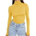 thumbnail image 1 of BLVB Women's Turtleneck Long Sleeve Base Layer Shirts Fall Fashion Basic Thermal Underwear Tops Winter Clothes, 1 of 7