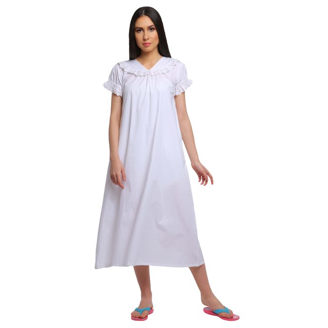 Moomaya Nuisette Unie à Manches Courtes pour Femmes, Col en V