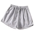 thumbnail image 4 of Diufon Womens 3PCS Jogger Shorts Elastic Waist Drawstring Yoga Shorts Solid Color Shorts with Pockets, 4 of 5