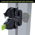 thumbnail image 2 of D&D Technologies LL3PWA LokkLatch Plus, Locking Privacy Gate Gravity Latch, Key Lockable on Both Sides of Gate, for Metal, Wood, and Vinyl Fences, Black, 2 of 2