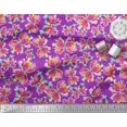 thumbnail image 2 of Soimoi Purple Silk Fabric Insect Watercolor Print Sewing Fabric BTY 42 Inch Wide, 2 of 3
