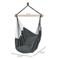thumbnail image 3 of Outsunny Hammock Chair Swing Hanging Macrame Chair, Dark Grey, 3 of 10