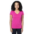 thumbnail image 1 of T-Shirt à Manches Courtes Col en V pour Femmes - Rose Vif - TG, 1 of 3
