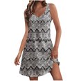 thumbnail image 2 of Ovzne Robes pour Femmes Robe de Plage Robe Décontractée pour Femmes avec Poches Été Boho Robe de Plage Robe T-Shirts Robe Col en V Ample Robes Débardeur Robe pour Femmes Imprimée Liquidation, 2 of 7