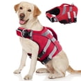 thumbnail image 1 of Kuoser Dog Life Jacket with Reflective Stripes, Adjustable Dog Life Vest, Red, XL, 1 of 8