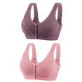 thumbnail image 1 of Plebaso Wireless Front Closure Bras for Women 2 Pack Full Coverage Everyday Bras Push up Comfort Bralettes, 1 of 2