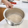 thumbnail image 1 of Rice Washer Strainer Bowl Stainless Steel Rice Washing Bowl Rice Colander Fruit and Vegetable Strainer Kitchen Tool A, 1 of 9
